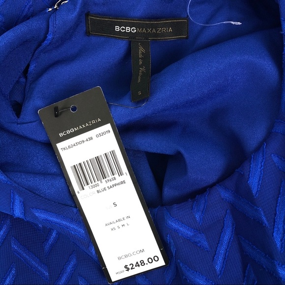 BCBGMaxAzria Blue Sapphire Ruffle Mini Dress Small $248 - Picture 5 of 8